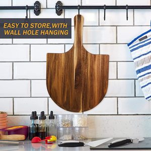 Signo Bamboo Chop Wooden Round Cutting Peel Kit Board Logo Pizza Paddle para Pizza - Product Image 6