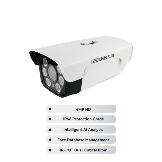 LEELEN IP66 Waterproof Surveillance & Ip Cameras PoE 4MP HD H.265 Face Detection Ai Camera for Security and Surveillance