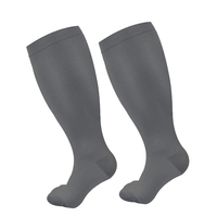 Chaussettes de compression de haute qualité grande taille, chaussettes de compression hautes jusqu'au genou, chaussettes de course à compression personnalisées, logo personnalisé, chaussettes de sport à pression