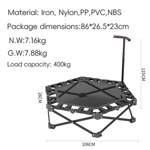 Trampolín Redondo Plegable con Reposabrazos, Estructura de Hierro, Red Protectora de PP y PVC, Resistente, para Adultos y Niños, Ejercicio en Interiores y Exteriores - Product Image 2