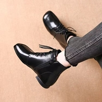 Bottines classiques à talon carré et épais pour femme, style britannique, à lacets, avec fermeture éclair latérale, nouvelle collection automne/hiver 2026