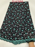 Dentelle de Voile suisse africaine de luxe avec des pierres 5 Yards Offre Spéciale 100% coton broderie dentelle tissu pour robe de soirée