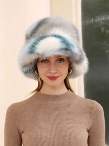 Wholesale Custom Faux Fur Women's Bucket Hat Plush Fisherman <b>Cap</b> <b>Winter</b> Warm Fluffy Fuzzy Furry Fishing Travel Sunshade - Product Image 2