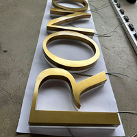 Lettres en relief LED personnalisées avec logo, effet halo rétroéclairé, signalétique 3D en acier inoxydable illuminée pour salon de beauté