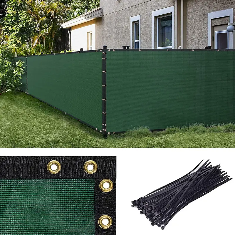 4' x 50' , 6' x 50' Fence Privacy Screen Dark Green Black 150GSM Fencing Mesh Shade Net Cover for Wall Garden Yard Backyard