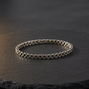 Bracelet chaîne étoile en argent sterling 925 pour homme Art Palace, plaqué or blanc et or rose, religieux, cadeau idéal pour lui - Product Image 3