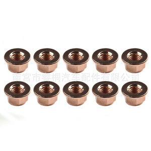 Écrous de blocage anti-desserrage Shuangxuan en acier plaqué cuivre hexagonaux pour fixations de têtes de bride automobiles – Vente en gros - Product Image 5