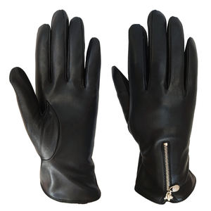 Benutzer definierte Klassiker Reiß verschluss Winter Frauen Warmer Sex Echte Schaffell Leder handschuhe - Product Image 1