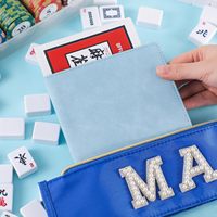 Protège-cartes de Mahjong en cuir PU, grand format, 7 pouces, épaisseur 40 mm, pour cartes de score standard MAHJ