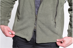 HBJ04 Men Sports and OD Green Fleece <b>Jacket</b> Coat Warm Thermal with Hoodie - Product Image 5
