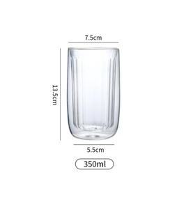 Tazza da Caffè in Vetro a Doppia Parete, Vetro Borosilicato di Alta Qualità con Effetto Opaco e Striscia Esterna, per Bere Caffè e Tè - Product Image 6