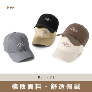 Casquette de baseball en coton kaki avec logo, unisexe, protection solaire, tissu sergé, design simple à visière. - Product Image 5