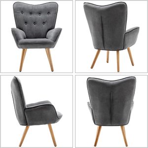 New Design Accent Solid Color Fabric Living Room Wood Legs Sofa <strong>Chair</strong> <strong>Arm</strong> <strong>Chair</strong> With High <strong>Wing</strong> <strong>Back</strong> - Product Image 6