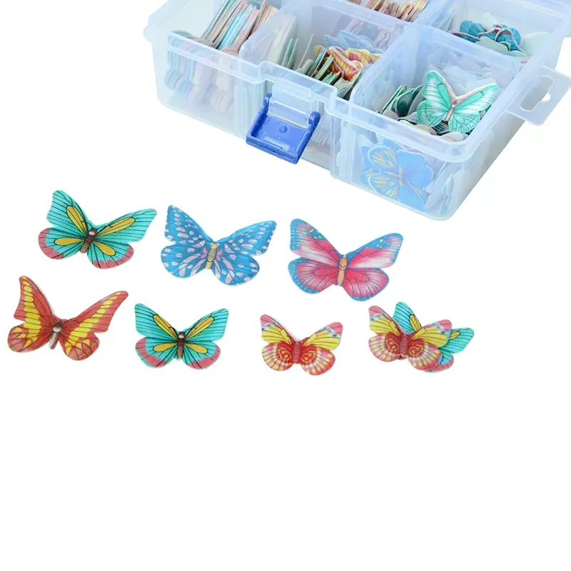 Рисовая бумага с бабочками или цветами, съедобные вафли, для украшения тортов или капкейков на день рождения, свадебную вечеринку