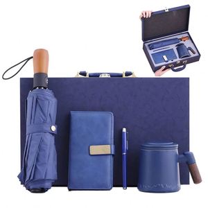 Nouveauté 2026 : Ensemble personnalisé bloc-notes en PU, tasse en céramique, parapluie et stylo pour souvenirs d'entreprise et cadeaux de bureau - Product Image 1