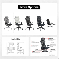 Chaise ergonomique de bureau moderne design Offre Spéciale avec soutien lombaire en maille blanche et tissu pivotant pour le lieu de travail