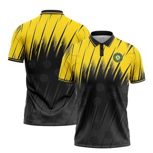 Col polo imprimé personnalisé vêtements de pickleball respirants à séchage rapide chemise de sport pour hommes vêtements de pickleball à manches courtes - Product Image 6
