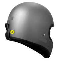 Casque de moto intégral rétro en fibre de verre - Gris métallisé - Design classique - Compatible - DOT / 3C - Direct usine