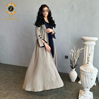 Zaynab Open Kimono Hoodie Magnifiquement Agrémentée Ramadan Abaya pour Femme Arabie Saoudite Style Respirant Robe Musulmane