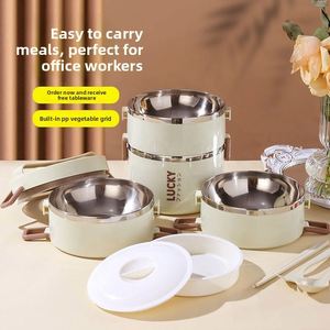 New Arrival Stainless Steel Bento <b>Box</b> Aesthetic With Lid Insulated Compartment <b>Lunch</b> <b>Box</b> for Office Workers - Product Image 1