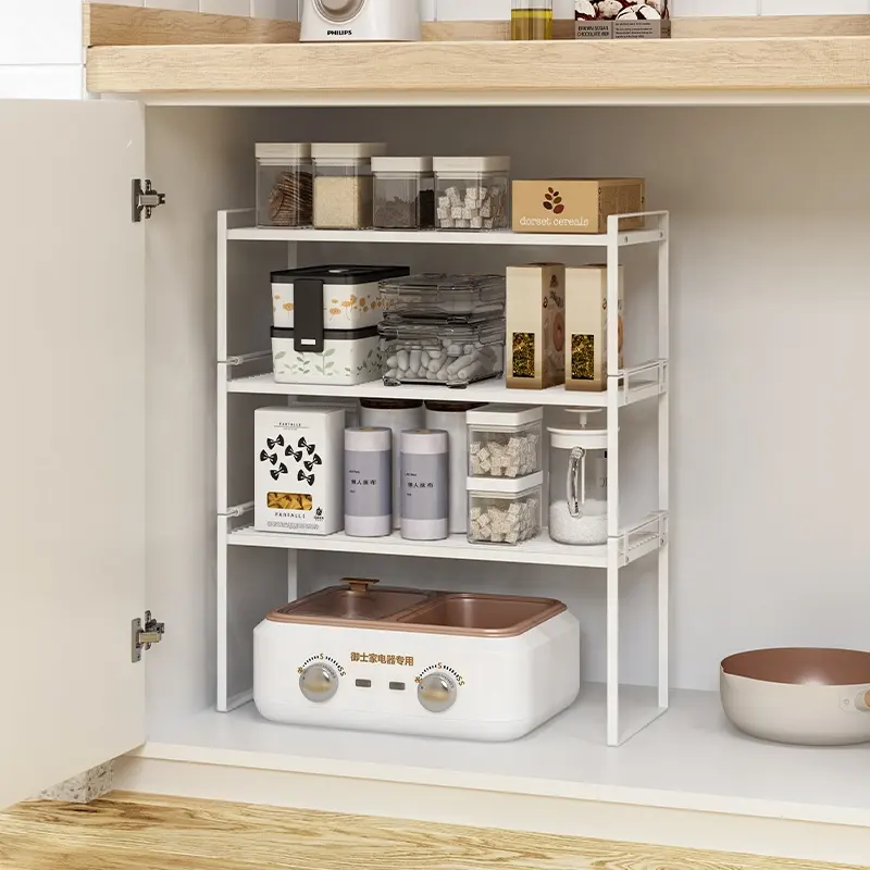 modern shelf amazon metal shelf organizers stackable multi layer kitchen shelves cabinet storage