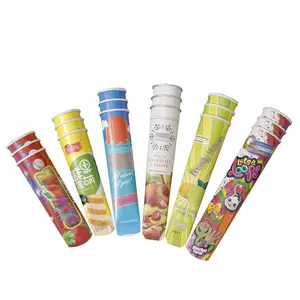 Benutzer definierte Calippo Tube Eis Verpackung Pappbecher Behälter Eis Squeeze Papier Tube mit Papier deckel