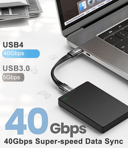 LUNG KAY สาย USB C แบบสั้นถึง Type-C 5 นิ้ว 240W PD 40Gbps USB 3.1 Type C FPC สายชาร์จเร็วสำหรับ<span class=keywords><strong>พา</strong></span><span class=keywords><strong>ว</strong></span><span class=keywords><strong>เวอร์</strong></span><span class=keywords><strong>แบงค์</strong></span>โทรศัพท์มือถือ - Product Image 2
