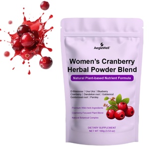 AegleWell Mélange de poudre d'herbes de canneberge pour femmes, complément alimentaire naturel à base de plantes avec D-Mannose, <span class=keywords><strong>Uva</strong></span> <span class=keywords><strong>Ursi</strong></span>, <span class=keywords><strong>complexe</strong></span> botanique en poudre - Product Image 1