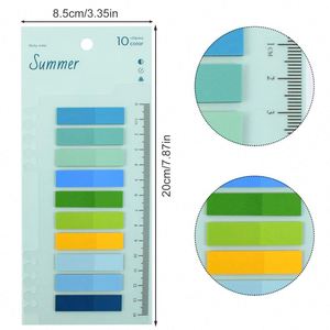 200 Sheets Colorful PET Waterproof <b>Sticky</b> <b>Notes</b> Index Tabs Writable File Tabs Flags Page Markers Labels School Office Supplies - Product Image 3