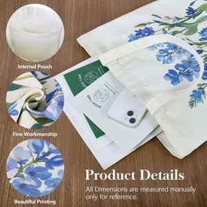 Promoción MULUN: Bolsa de Compras de Lona de Algodón Ecológica, Personalizada, Simple, Natural, Resistente, con Logotipo Impreso y Patrón de Letras, Doble - Product Image 3
