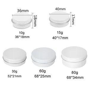 2oz 3oz 4oz 6oz 8oz Exquisite Empty Aluminum Portable Cosmetic Contains Cream Jar White Metal Candle Tin Can