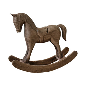 Cheval à bascule en bois, ornement de bureau, style rétro, décoration de la maison, cadeau pour le bureau ou le salon - Product Image 3