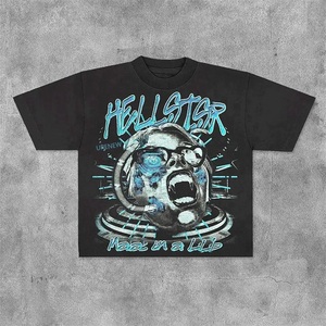 Custom Graphics Logo Short Sleeves Baggy Streetwear Tee Unisex Tops Vintage Acid <b>Wash</b> Men's Boxy Fit Oversized T-shirt - Product Image 1