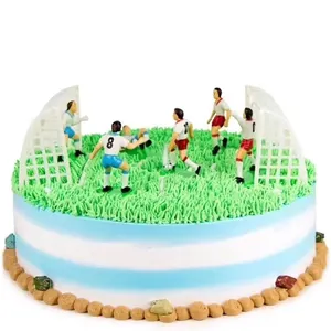 8 adet/takım futbol futbol Toppers için kek ve Cupcakes Toppers için spor tema bebek duş parti malzemeleri