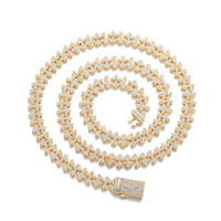 Collier ras du cou MON02 de luxe Hip Hop gothique avec croix, diamants Moissanite VVS, plaqué or cuivre, bijou scintillant, cadeau