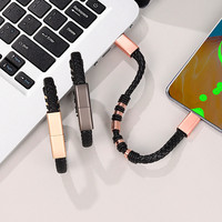 Kabel Data Pengisi Daya Tipe C Micro USB Magnetik Model Gelang Kulit Kepang Metalik untuk Ponsel Android Huawei - Promo!