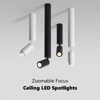 Focos LED de ángulo ajustable con poste largo, 15-60 grados, enfoque con zoom, luces empotradas para restaurante, lámpara de techo para sala de estar y pasillo