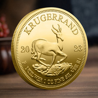 Pièce de monnaie plaquée or d'Afrique du Sud - Médaille commémorative moderne gravée en hommage à Nelson Mandela et aux Présidents (Pièce de collection)