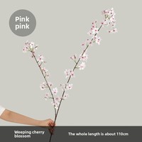 Buket Bunga Artifisial Dekoratif Terinspirasi Zen, Bunga Sakura Putih, Cabang Bunga Persik, untuk Dekorasi Lantai, Pernikahan, dan Rumah