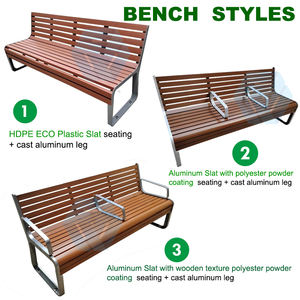 Park kullanımı için galvanizli çelik çerçeve dış mekan mobilyası eğlence geri sokak tezgah yüksek dayanıklılık ile ahşap tahıl alüminyum tezgah - Product Image 6