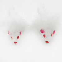Vente directe d'usine de jouets pour animaux de compagnie simulé 2 pouces Rat et chat jouet de chasse blanc en peluche petit jouet de chat en forme de souris