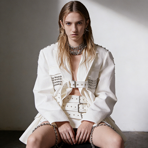 <span class=keywords><strong>Blazer</strong></span> Largo Holgado con Cinturón para Mujer, Estilo Nuevo Primavera 2026, Simple y Elegante, Decorado con Remaches Blancos, a la Moda - Product Image 4