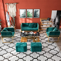 Ensemble de meubles de salon d'hôtel de luxe léger, fauteuil pour espace de détente professionnel, boutique de vêtements, salon de beauté, ensemble de canapé et table basse