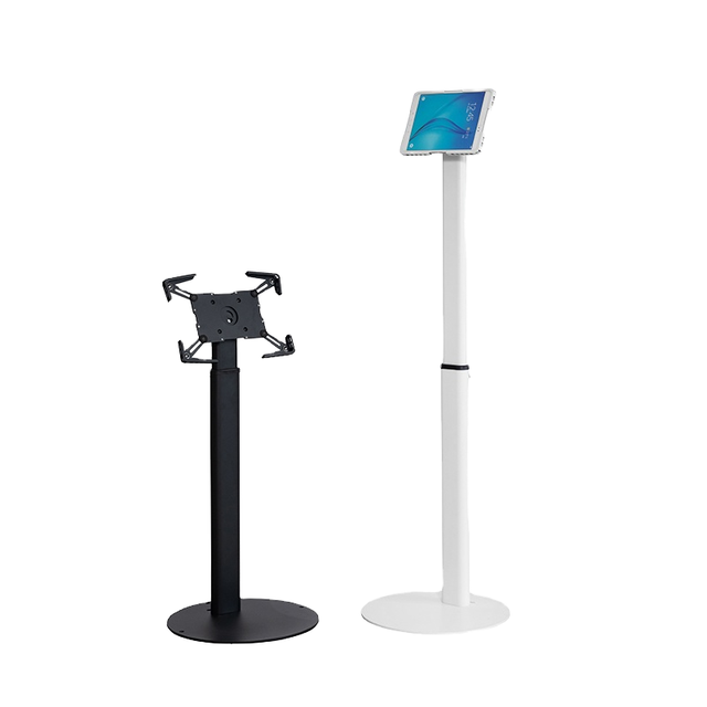 Universal 360 Degree Rotating Metal Tablet PC Floor Stand Built-in Cable Management Adjustable Height
