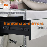 Table d'appoint en cristal miroir sur piédestal compétitif populaire 3 tiroirs de rangement