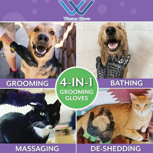 Manoplas removedoras de pelo para mascotas a precio de fábrica para desheding suave, baño y masaje para gatos, perros, caballos, guantes para el cuidado de mascotas - Product Image 6