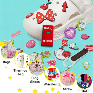 Etichette per Abbigliamento di Buona Qualità, Ecologiche e Durevoli, in PVC con Design Personalizzato di Fiori, Fragole, Coccinelle, Api, Accessori per Scarpe per Bambini Fai-da-Te - Product Image 5