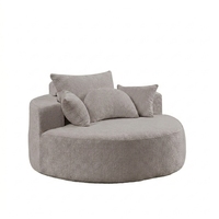 Chaise longue surdimensionnée moderne en chenille écologique avec assise profonde, dossier ergonomique et accoudoirs carrés pour appartement et villa