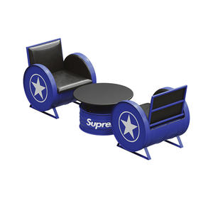 Sofá de cubierta <span class=keywords><strong>Bar</strong></span> silencioso Estilo industrial vintage Comedor de hierro Olla caliente Restaurante Tambor Combinación de aceite de mesa y silla al por mayor - Product Image 6