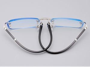 Luxo Anti-Blue Light Fotocromático Óculos de Leitura Presbiopia Rimless Diamond Cutting Óculos para Homens Mulheres Color Changing - Product Image 6
